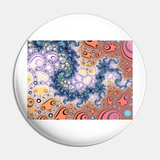 Decorative aquatic paisley pattern fractal image Pin