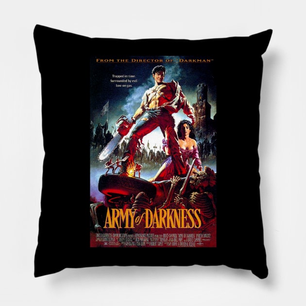 Classic Horror Movie Poster - Army of Darkness Pillow by Starbase79