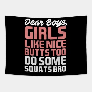 Womens Burpees and Squats graphic for a Fitness Lover Tapestry