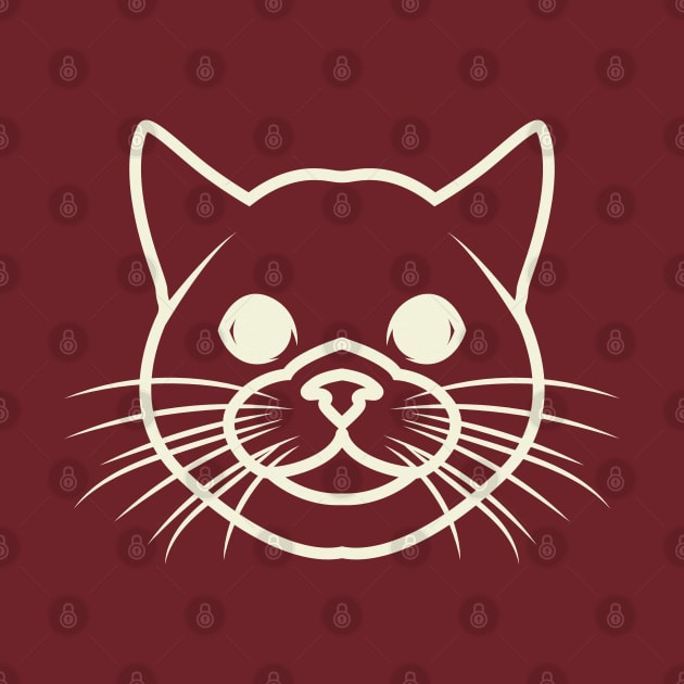 Lineart Cute Cat Face by crissbahari