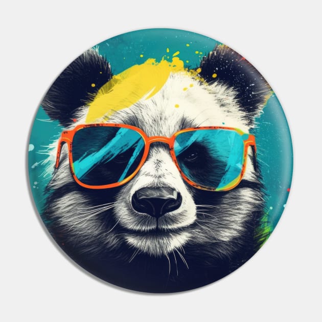 Summer Fun Panda Bear Pin by JensenArtCo