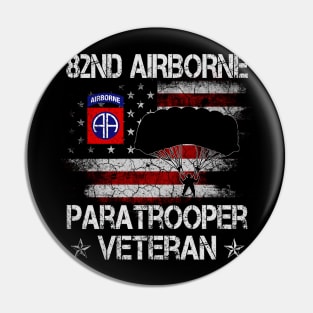 Proud 82nd Airborne Paratrooper Veteran Mens - Veterans Day Gift Pin