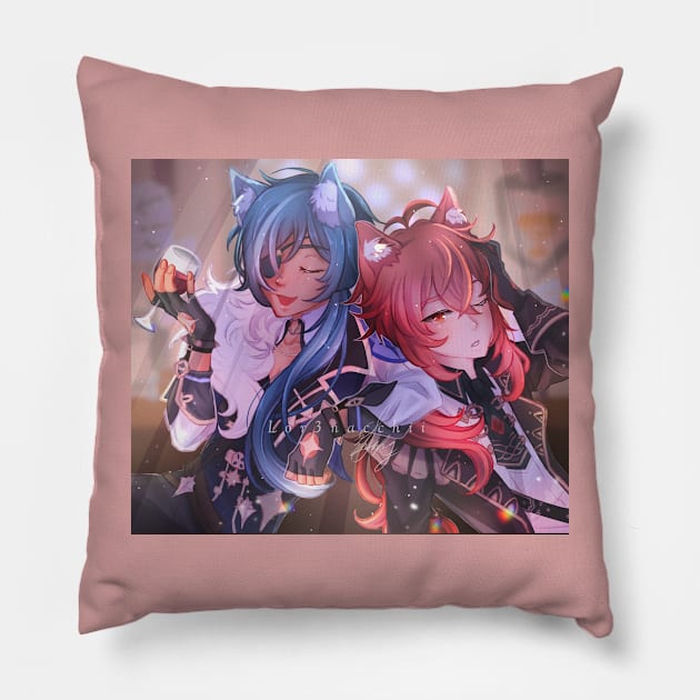 Kaeya & Diluc Pillow by Lor3nacchii