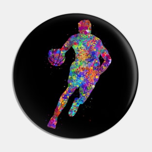 Basketball player man watercolo Pin