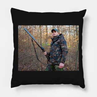 Hunter with shotgun Pillow