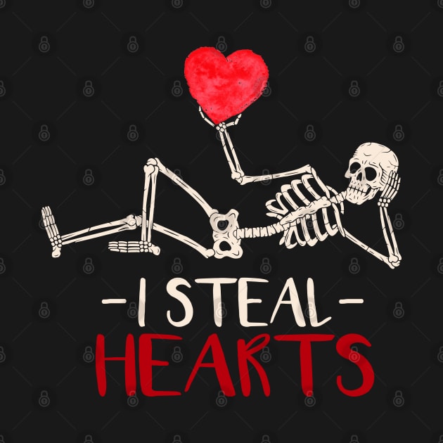 I Steal Hearts Valentines Day Skeleton Gift by Studio Hues