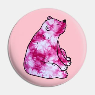 Pink Tie Dye Bear Pin