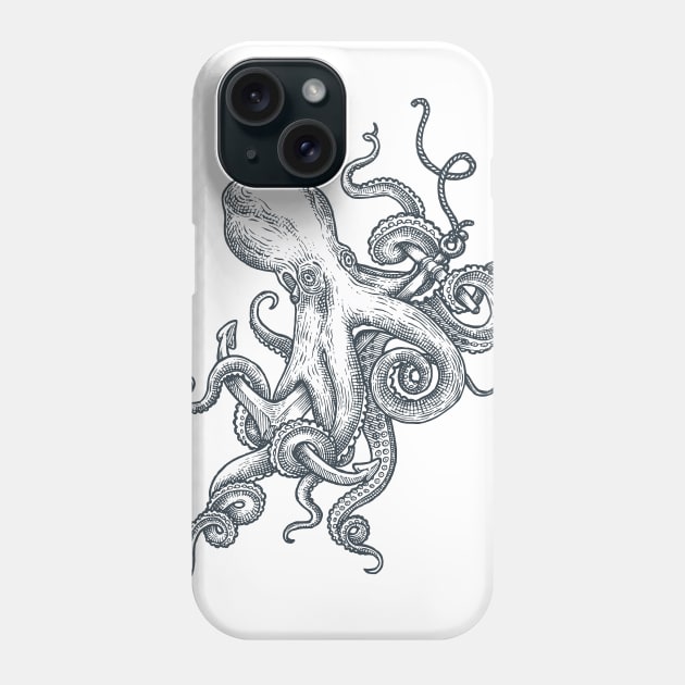 Octopus Anchor Phone Case by calebfaires