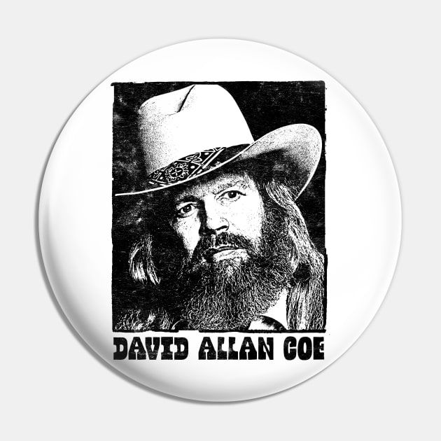 David Allan Coe / Retro Style Fan Design Pin by DankFutura