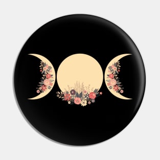 Triple Moon Goddess Pin