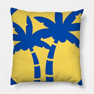 Blue Palm Trees in the Summer Pillow