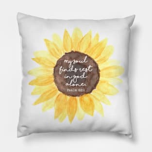 Psalm 62:1 Sunflower Pillow