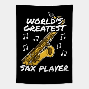 World's Greatest Sax Player Saxophone Saxophonist Jazz Musician Tapestry