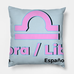 Libra Power Color- Pink & Light Blue Pillow