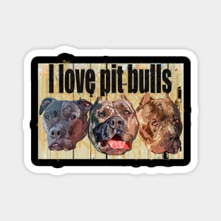 I love pit bulls Magnet