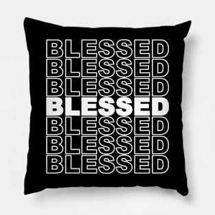 Blessed Stacked Text Pillow