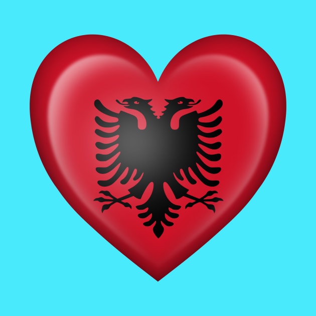 Albanian Heart Flag by jeffbartels