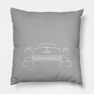 1956 Chevy Bel Air - front stencil, white Pillow