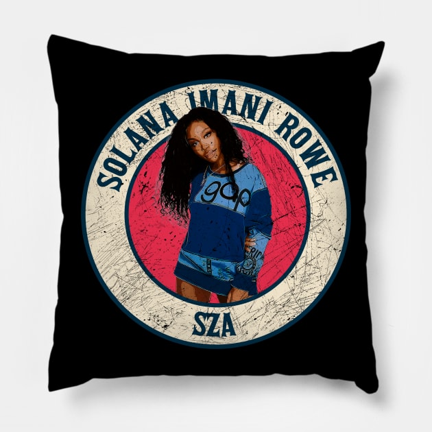 Retro Style Fan Art Design SZA // Solana Imane Rowe Pillow by rido public