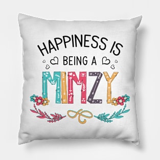 Happiness Is Being A Mimzy Wildflowers Valentines Mothers Day Pillow