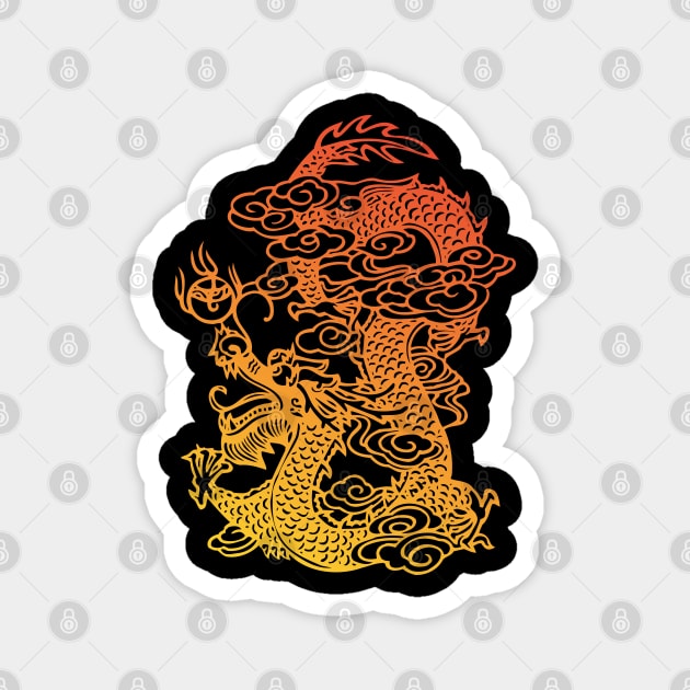 Exotic Chinese Dragon Design - Mystical Eastern Charm Magnet by Urbanprint