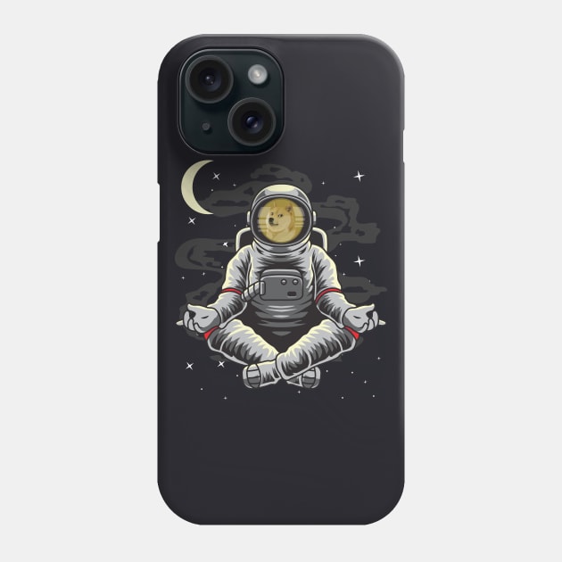 Astronaut Yoga Dogecoin DOGE Coin To The Moon Crypto Token Cryptocurrency Wallet Birthday Gift For Men Women Kids Phone Case by Thingking About