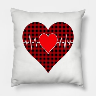 Women’s Striped Plaid Printed Heart Valentine's Day Pillow