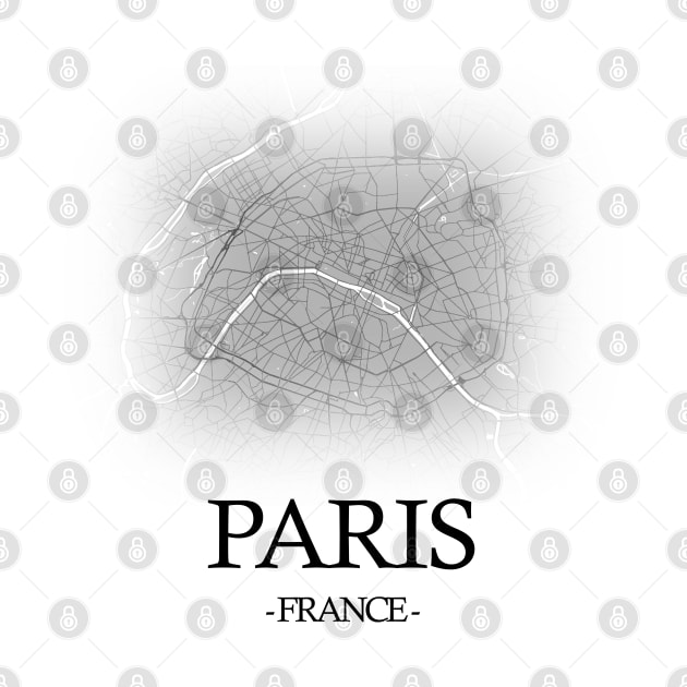 Paris City Map - France Cartography White by SPAZE