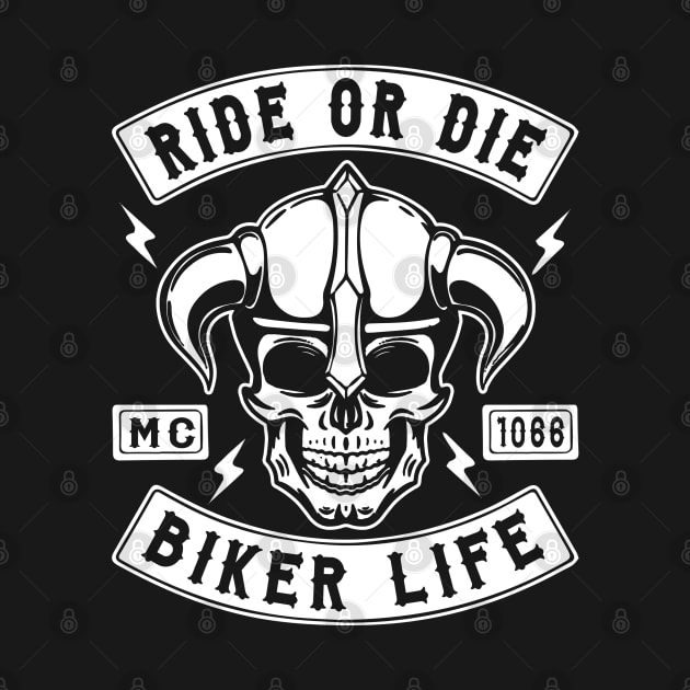 BIKER - RIDE OR DIE - MOTORCYCLE STYLE by Tshirt Samurai