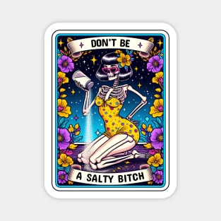 "The Salty Bitch" Skeleton Funny Tarot Card Magnet