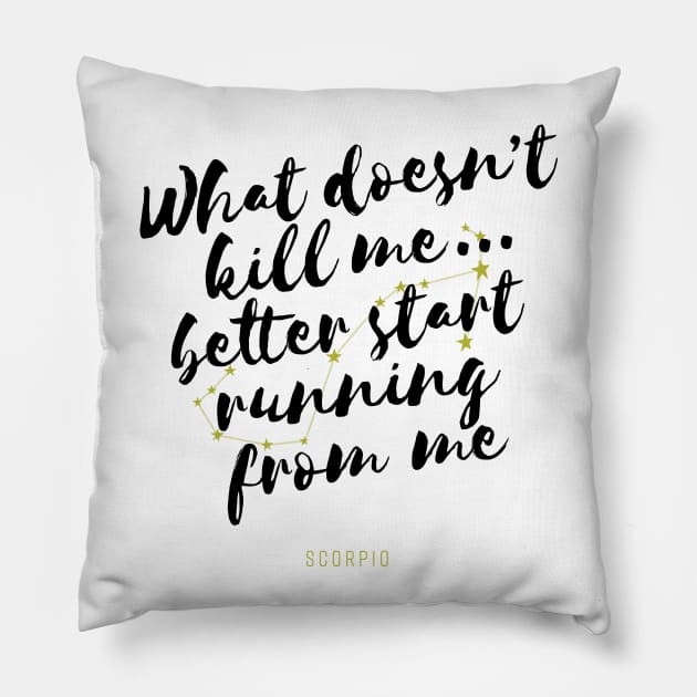 Scorpio Zodiac Funny Pillow by StarSignPrints