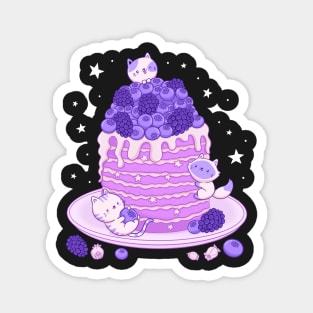 Kawaii Pancake Blueberry Blackberry Cats Magnet