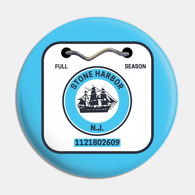 Stone Harbor New Jersey Beach Badge Pin by fearcity