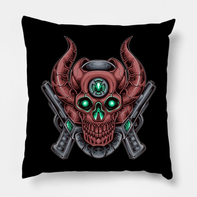 Devil Gunner Pillow by Alouna