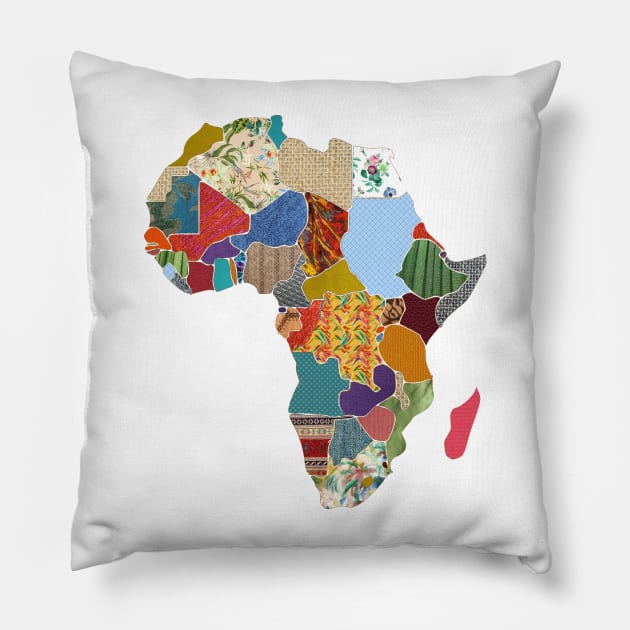 Patchwork Map of Africa Pillow by luckylucy