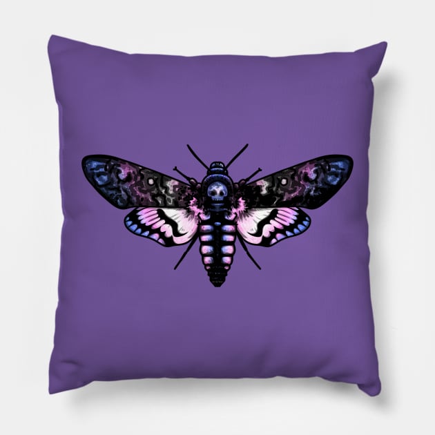 Trans Moth Pillow by Art by Veya