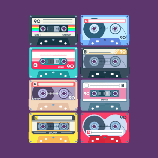 Cassette Tapes Vaporwave Retro 80s 90s Music Recording T-Shirt