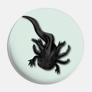 Illustrated Melanoid Axolotl Pin