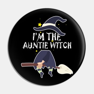 Im the auntie Witch Shirt Halloween Matching Group Costume Pin