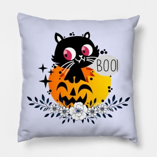 Cat In A Pumpkin Pillow