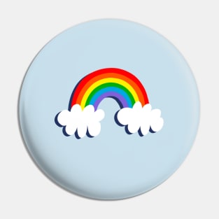 Rainbow Clouds on Blue Pin