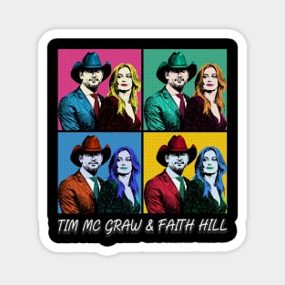 Tim McGraw & Faith Hill 80s Pop Art Style Magnet