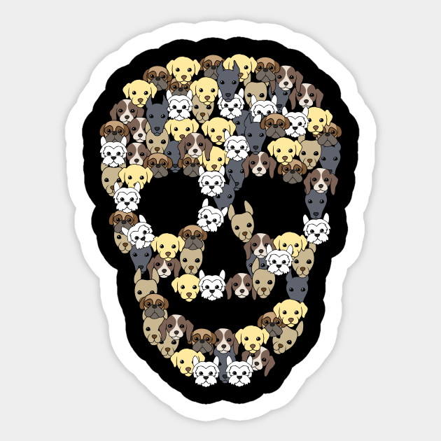 Dog Skull Funny Dog Gift Dog Skull Sticker Teepublic Au
