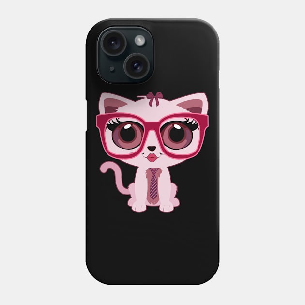 Kitten Nerd Phone Case by adamzworld