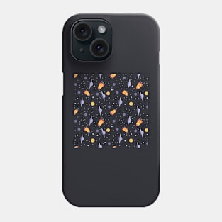 Space rockets and saucers Phone Case