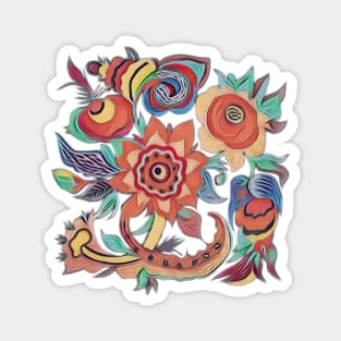 Colorful ukrainian flower decor Magnet