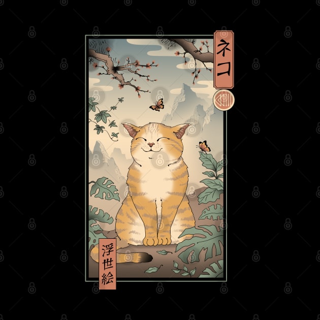 Edo Cat Back Print by Vincent Trinidad Art