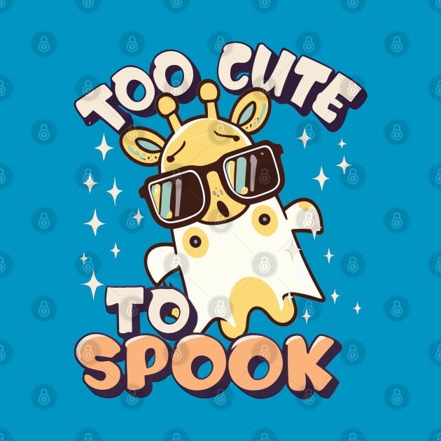 Too Cute To Spook Little Giraffe Ghost Funny Joke Halloween by RuftupDesigns
