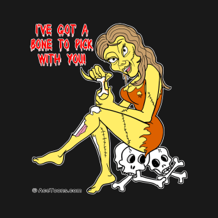 Sexy Zombie Picking Bones T-Shirt