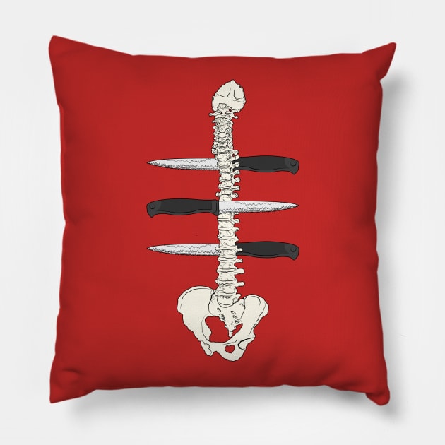 Back Stabbed Pillow by Brieana